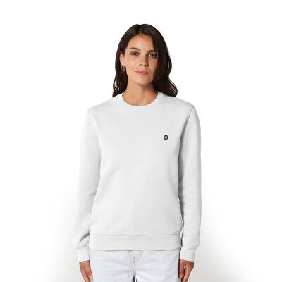 Logo' HEXXEE Organic Cotton Sweater - White - XS (36")