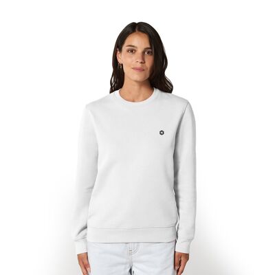 Suéter de algodón orgánico con logo 'HEXXEE - Blanco - XL (46 ")