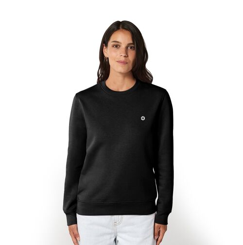 Logo' HEXXEE Organic Cotton Sweater - Black - XS (36")
