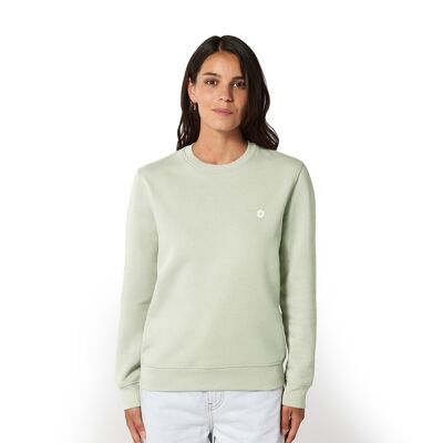Suéter de algodón orgánico con logo 'HEXXEE - Verde tallo - XS (36 ")