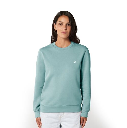 Logo' HEXXEE Organic Cotton Sweater - Teel Monstera - XS (36")
