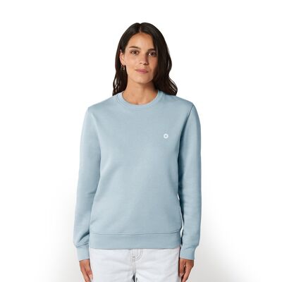 Suéter de algodón orgánico con logo 'HEXXEE - Azul cielo - XXS (34 ")