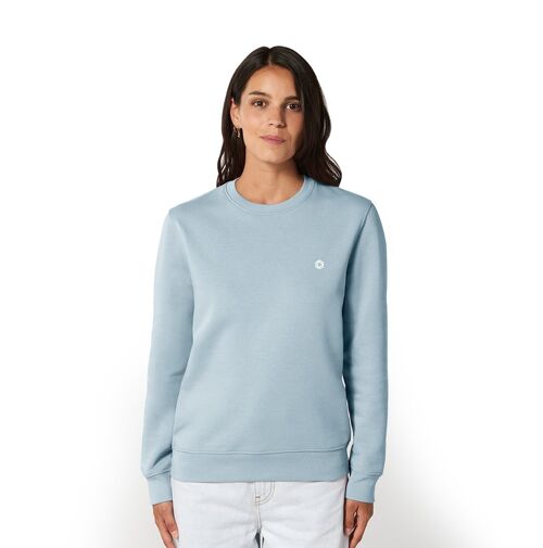 Logo' HEXXEE Organic Cotton Sweater - Sky Blue - M (41")