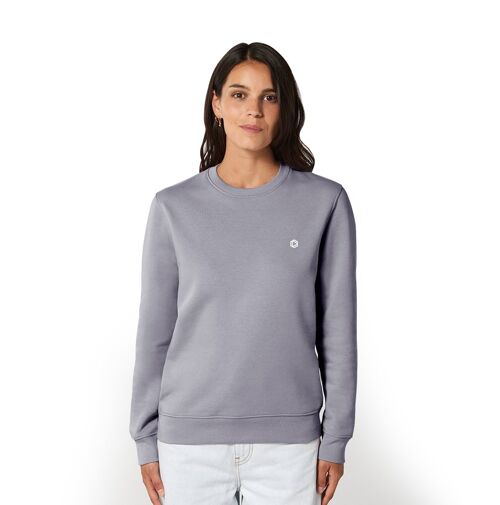 Logo' HEXXEE Organic Cotton Sweater - Lava Grey - XXS (34")