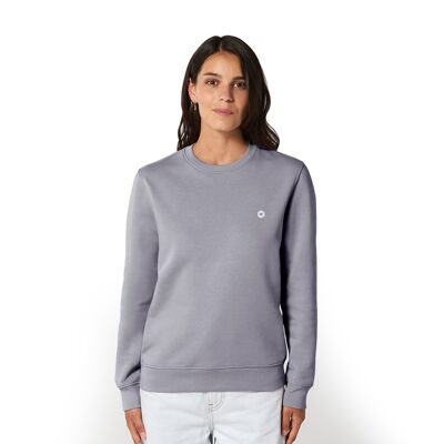 Logo' HEXXEE Organic Cotton Sweater - Lava Grey - XXS (34")