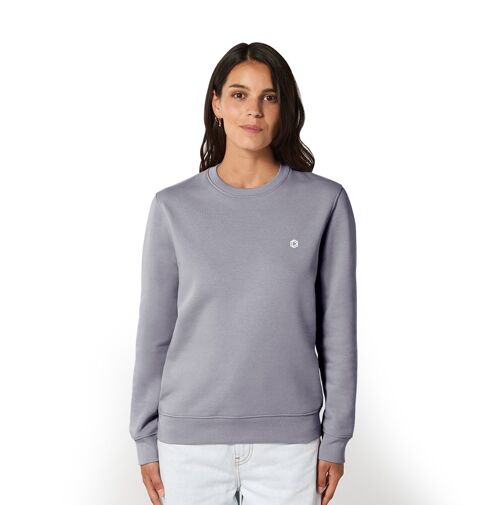 Logo' HEXXEE Organic Cotton Sweater - Lava Grey - S (36")