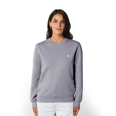 Suéter de algodón orgánico con logo 'HEXXEE - Gris lava - M (41 ")