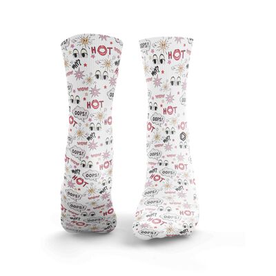 Chaussettes Comic Eyes - Femme Rouge