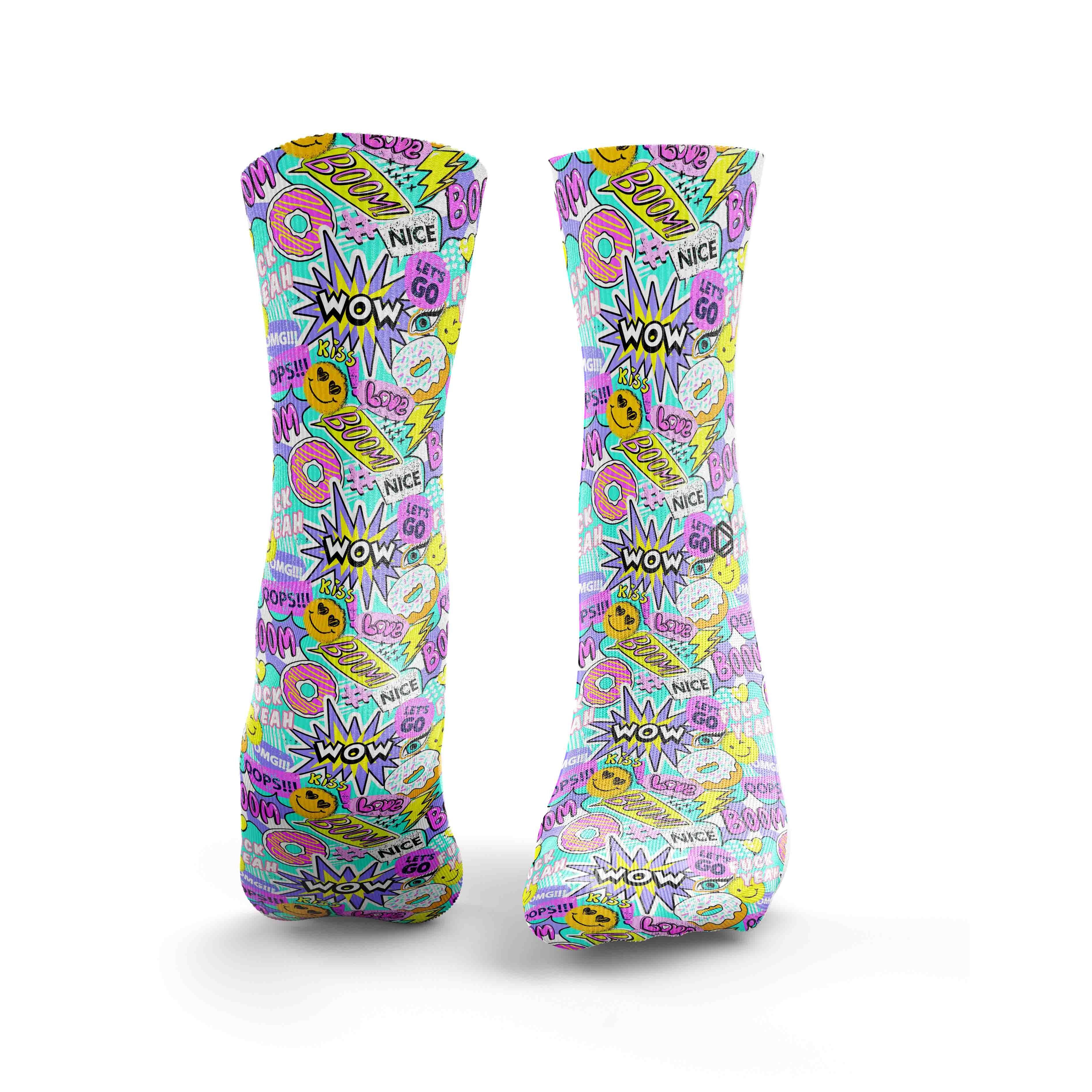 Calcetines Sticker Bomb - Azul y morado para mujer