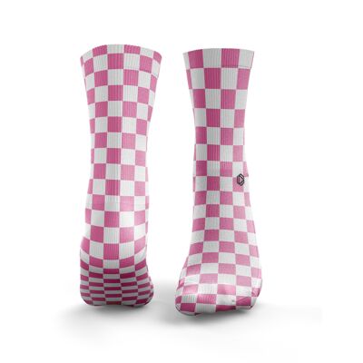 Checkerboard Socks - Womens Baby Pink