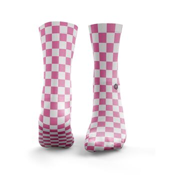 Chaussettes Checkerboard - Femme Rose Bébé 1