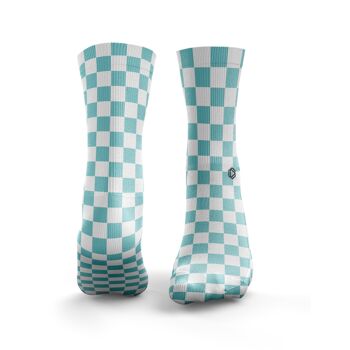 Chaussettes Checkerboard - Femme Bleu Océan 1
