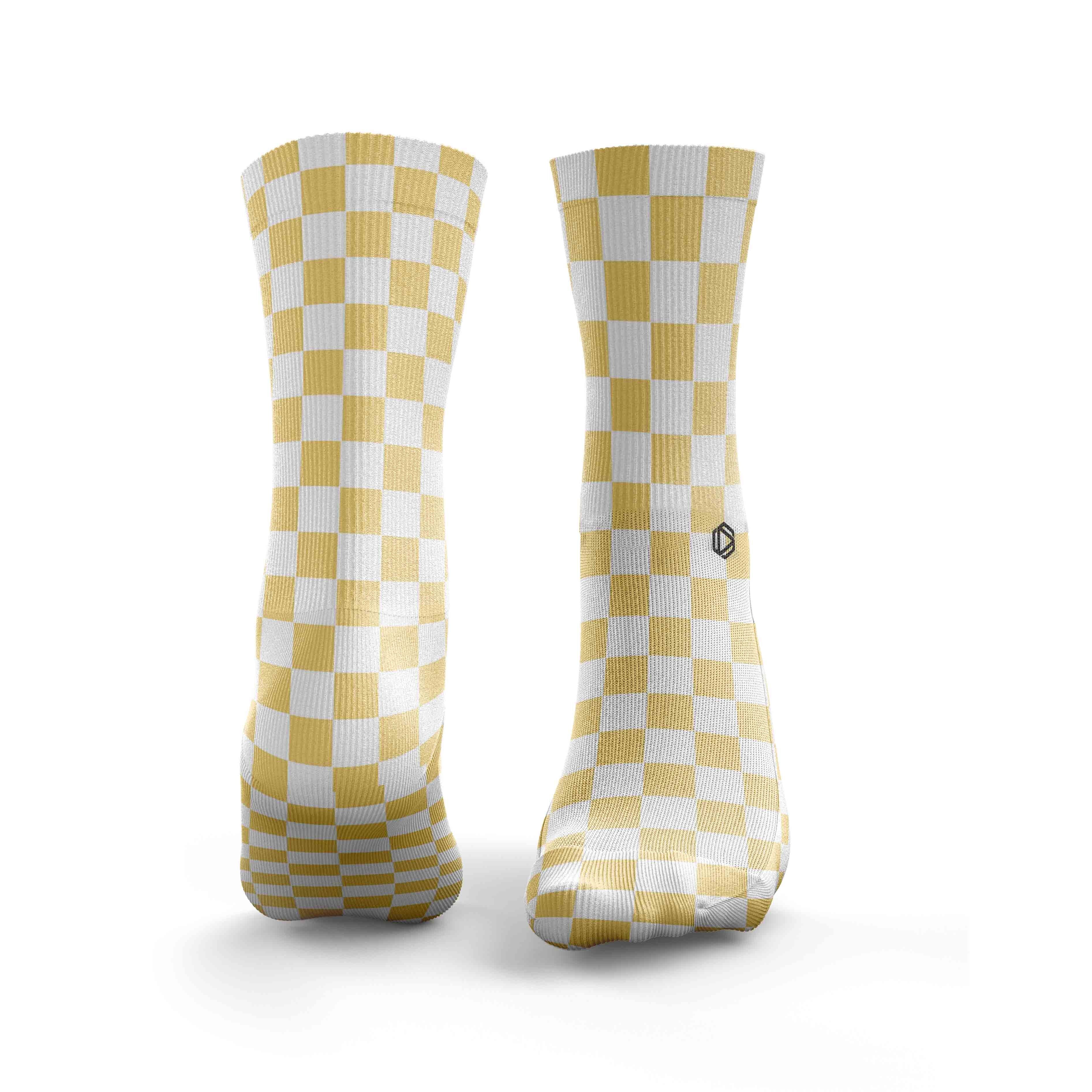Chaussettes Checkerboard - Femme Jaune