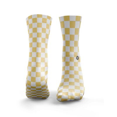 Calcetines Checkerboard - Amarillo Mujer