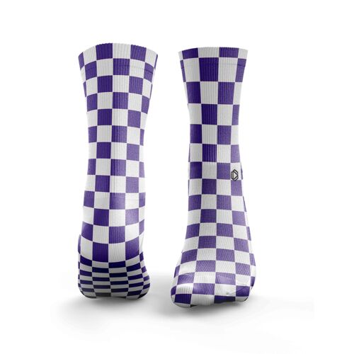 Checkerboard Socks - Mens Purple