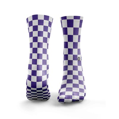 Calcetines de tablero de ajedrez - Morado para hombre