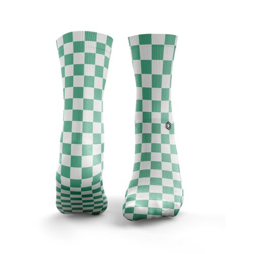 Checkerboard Socks - Mens Mint Green