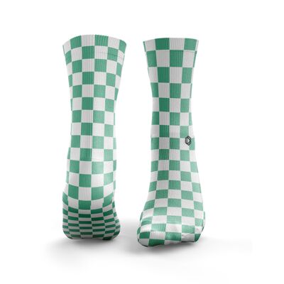 Calcetines Checkerboard - Hombre Verde Menta