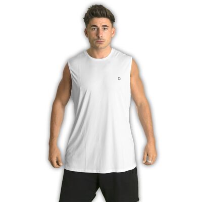 HEXXEE Pocket Logo Muscle Tee - Medium (40") - White