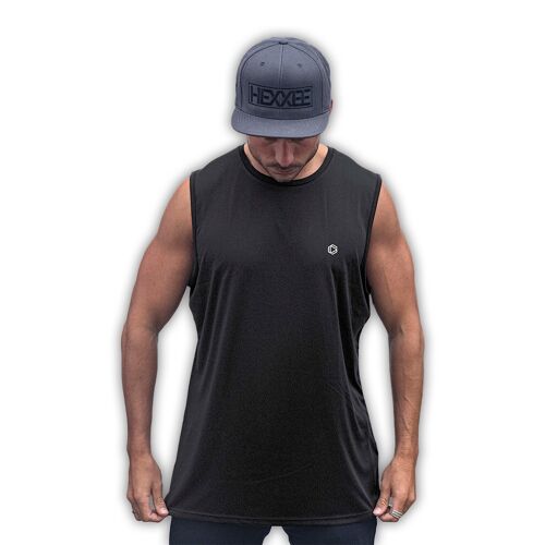 HEXXEE Pocket Logo Muscle Tee - Large (44") - Black