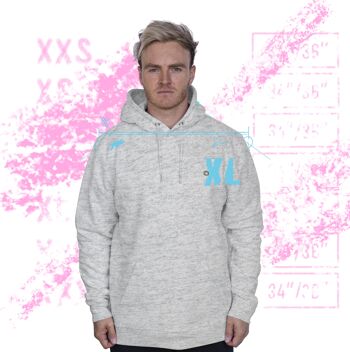 Sweat à capuche Logo' HEXXEE en coton biologique - Moyen (40") - Rose pâle 2