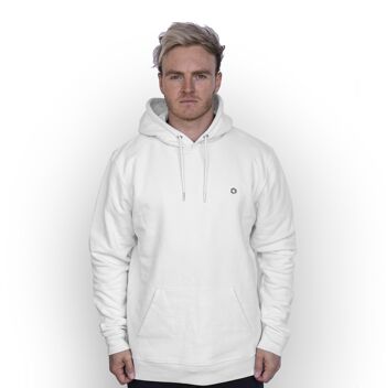 Sweat à capuche Logo' HEXXEE en coton biologique - XL (48") - Blanc 1