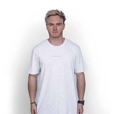T-shirt en coton biologique Broken' HEXXEE - XXS (32") - Gris chiné clair