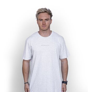 T-shirt en coton biologique Broken' HEXXEE - XXS (32") - Gris chiné clair 1