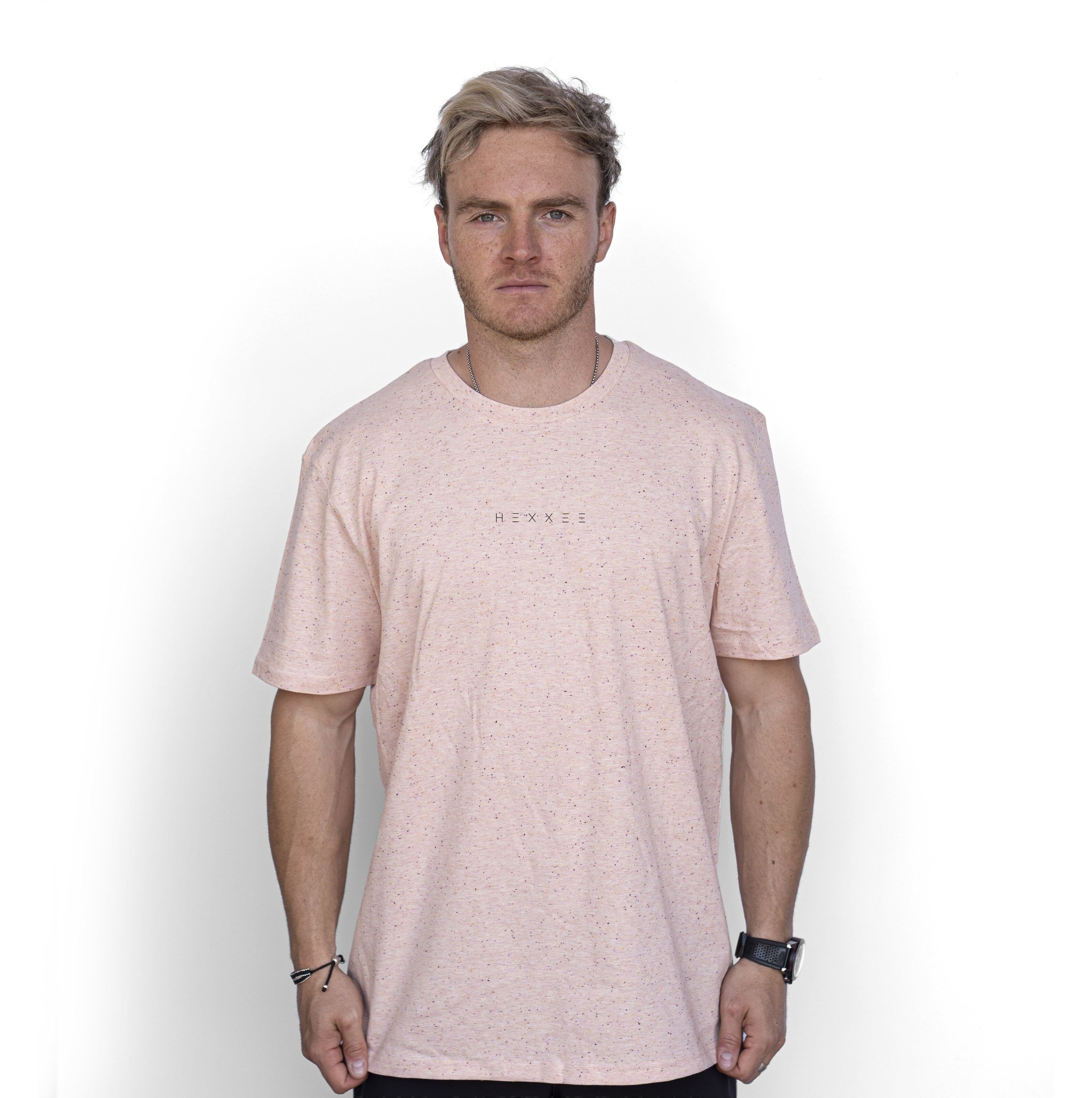 T-shirt en coton biologique Broken' HEXXEE - Moyen (40") - Rose chiné Neppy
