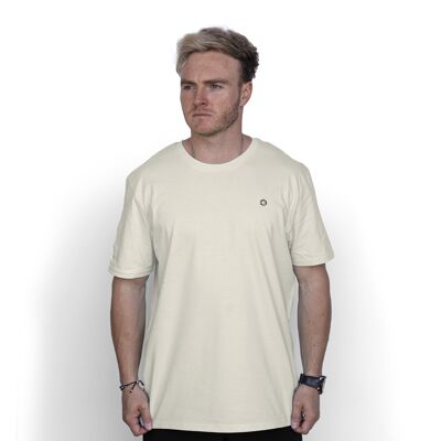 Camiseta de algodón orgánico con logo 'HEXXEE - XXS (32 ") - Crema