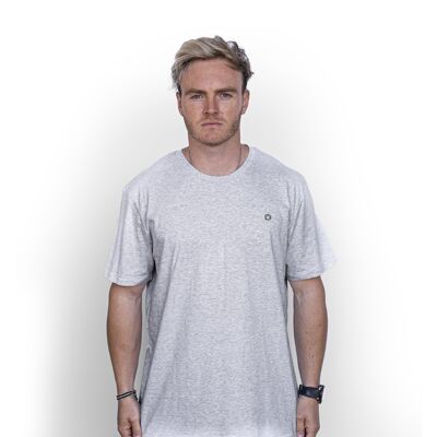 Logo' HEXXEE Bio-Baumwoll-T-Shirt - XS (34") - Dunkelgrau meliert