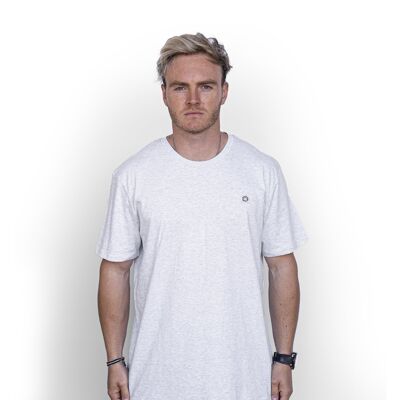 Logo' HEXXEE T-shirt in cotone organico - Large (44") - Grigio melange chiaro