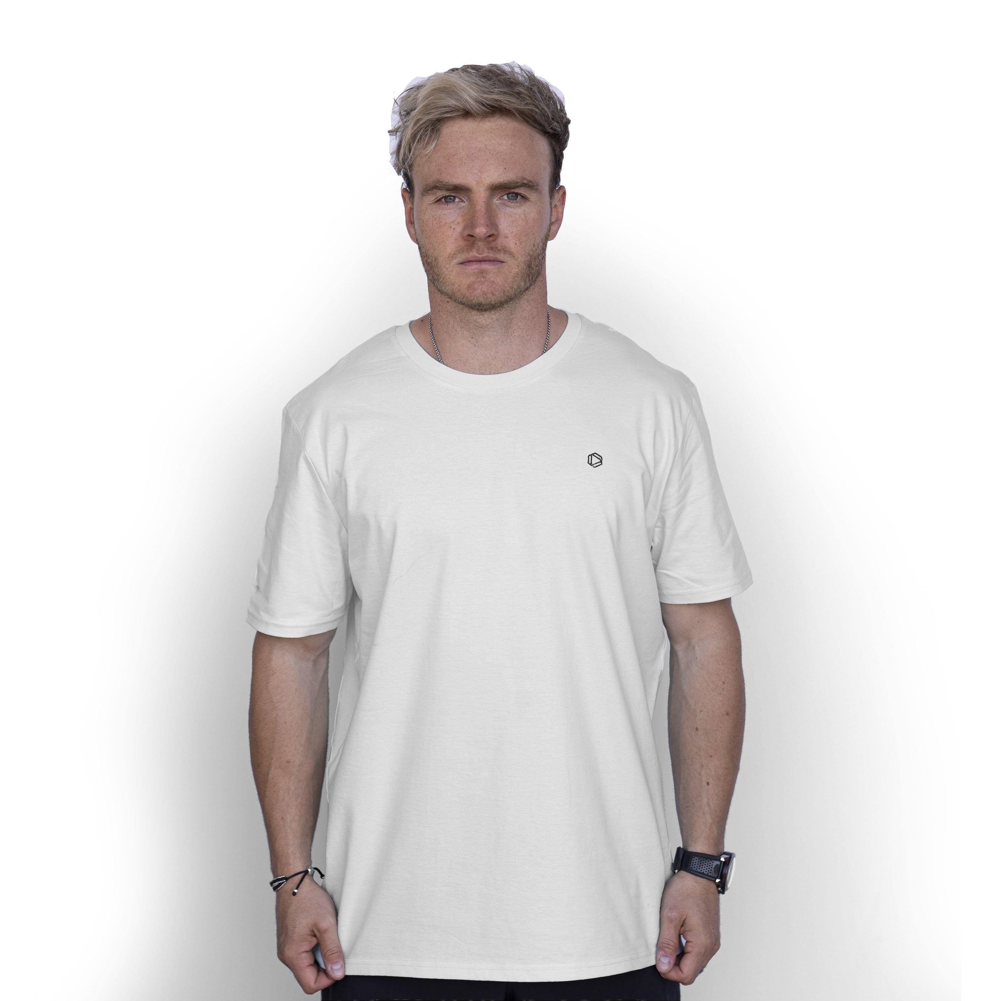 Camiseta de algodón orgánico con logo 'HEXXEE - XL (48 ") - Blanco