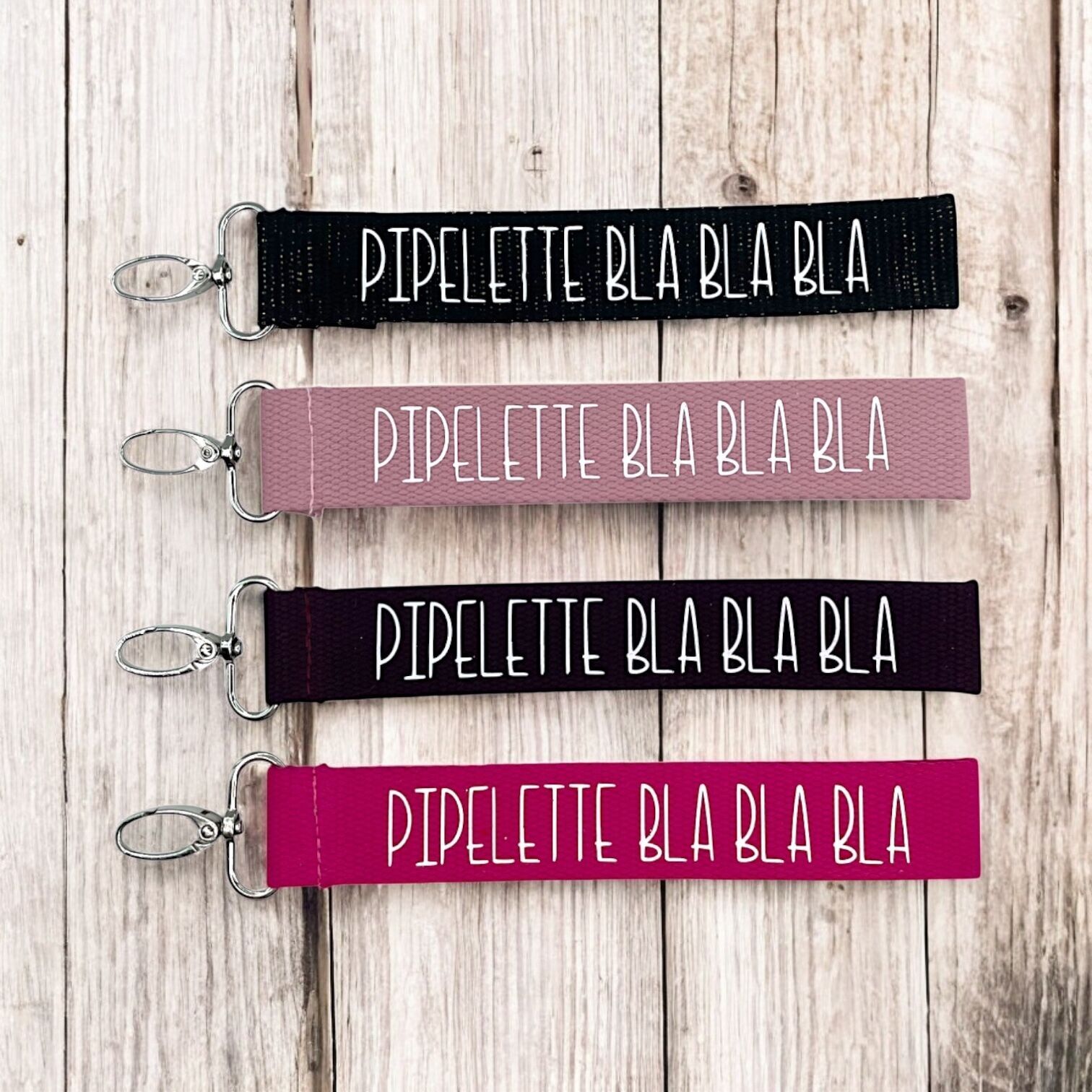 Strap keychain, "Chatterbox blah blah blah"