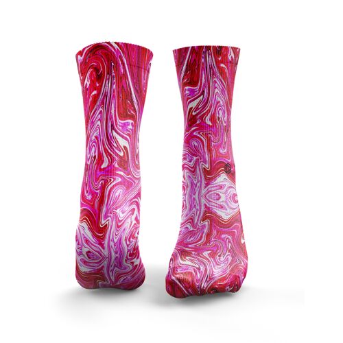 Marble Socks - Womens Pink & Red