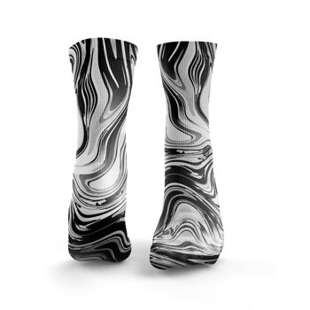 Chaussettes Marble - Femme Noir & Blanc 1