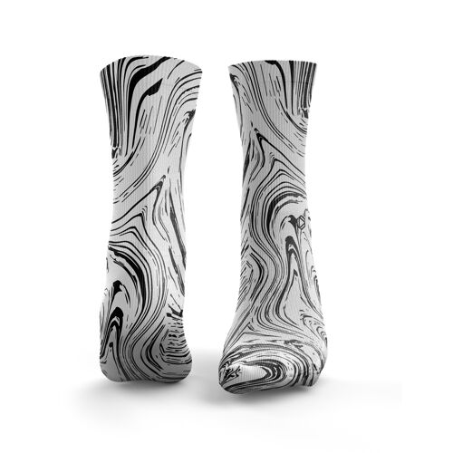 Marble Socks - Mens White & Black