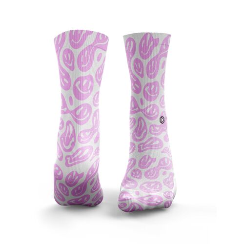Smiley Socks - Womens Pink