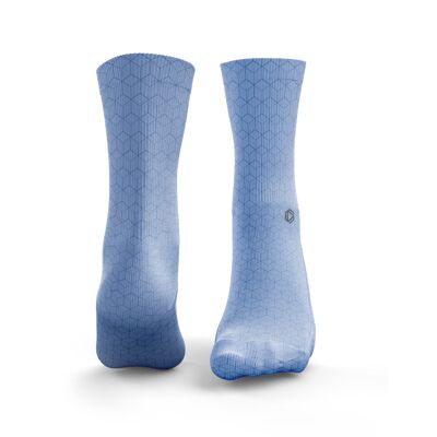 Cube Pattern Socks - Mens Blue