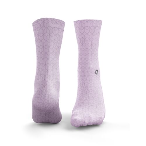 Cube Pattern Socks - Mens Violet