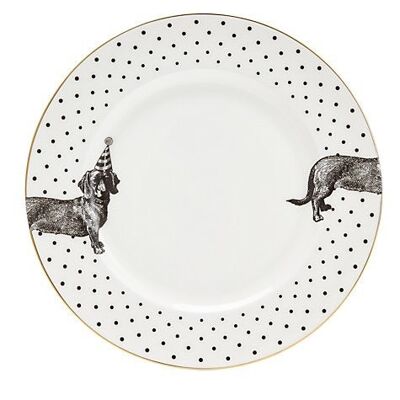 YE - Assiette plate 26 cm Mono Party Teckel