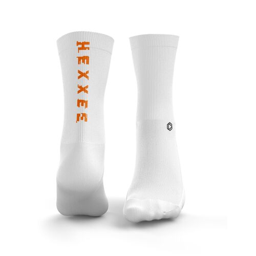 Glitch Text Socks - Mens Sun Set Orange