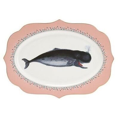 YE - Oval dish 35 cm Whale