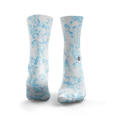 Floral Splash Socks - Womens Baby Blue