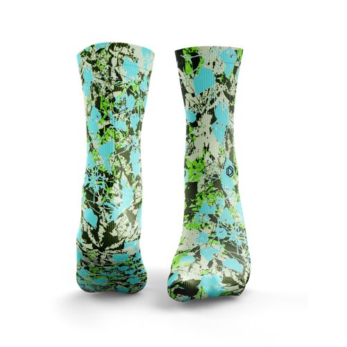 Floral Splash Socks - Womens Green