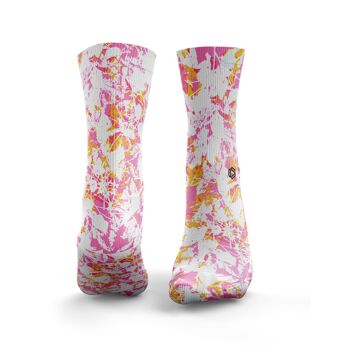 Chaussettes Floral Splash - Femme Rose & Orange 1