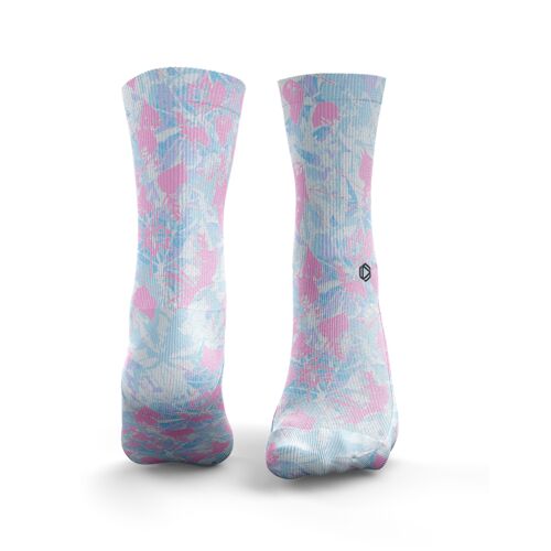 Floral Splash Socks - Mens Pink & Blue