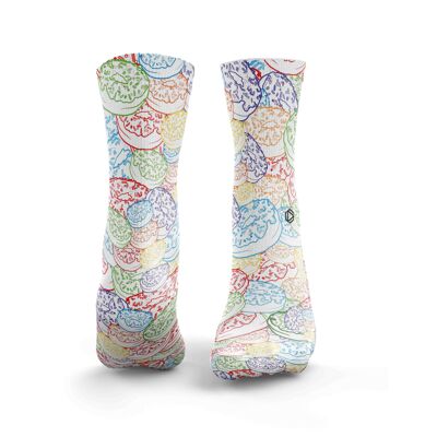 Donut Stencil Socken - Damen Regenbogen