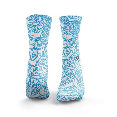 Donut Stencil Socken - Damen Babyblau