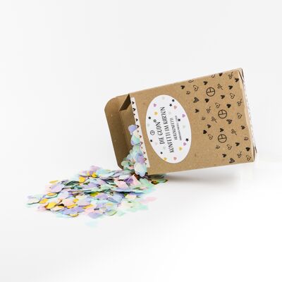 Confetti in a box (heart confetti in pastel) - 100 grams